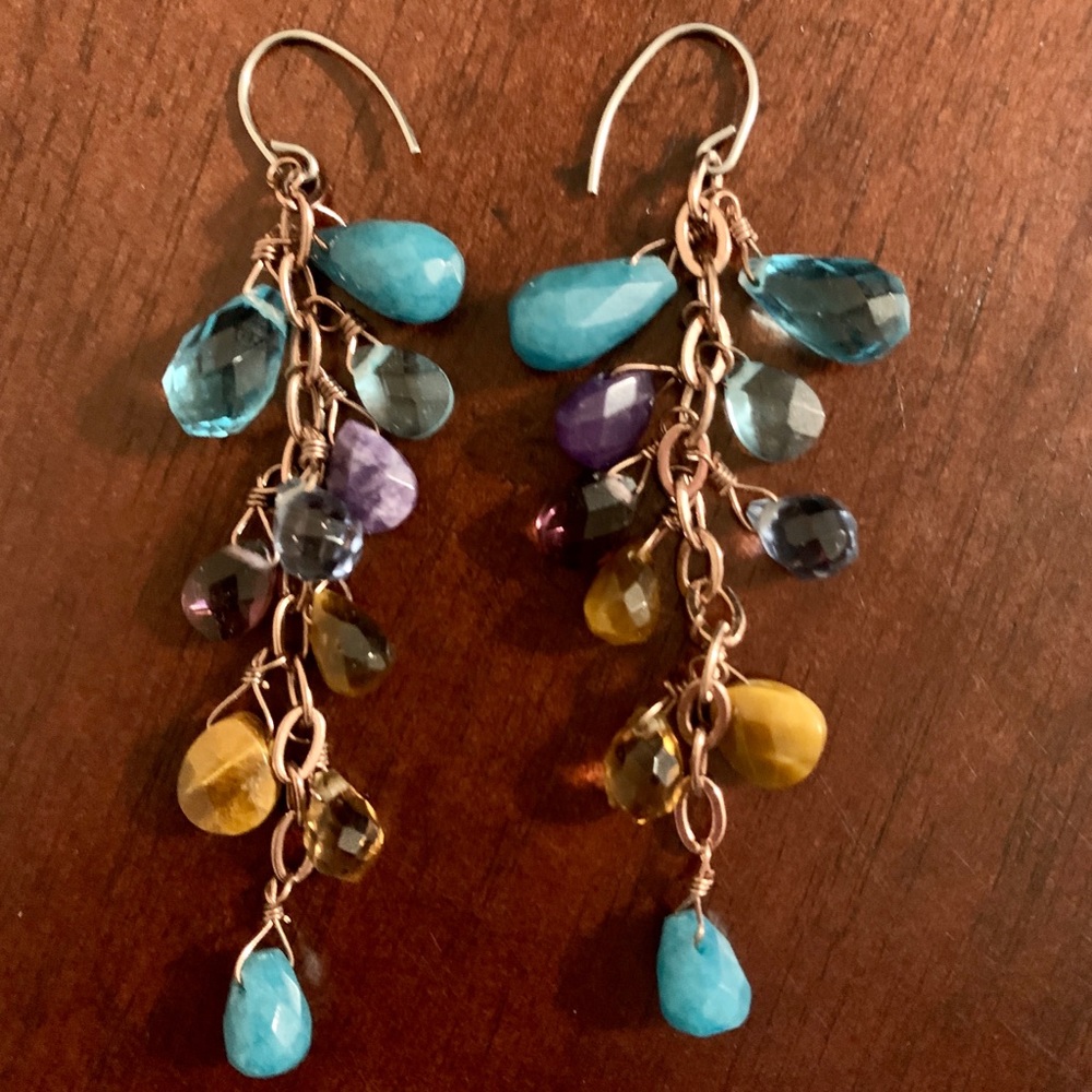 Fossil stone earrings